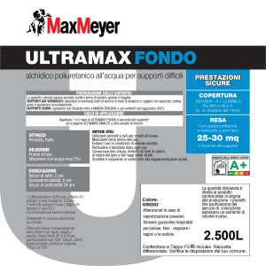 Max Meyer Ultramax Fondo, fondo grigio per superfici difficili, 2.5L.