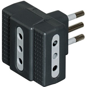 Adattatore multiplo grigio t.b.t. per prese di corrente.