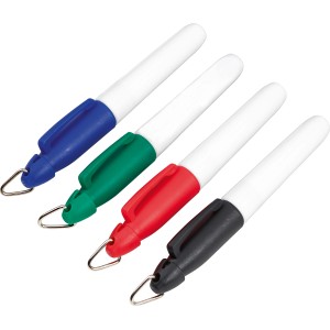 Set marcatori LUX Classic, 4 penne blu, verde, rosso e nero per diverse superfici.