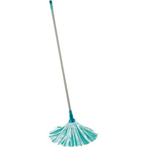 Testa di ricambio Leifheit Classic Mop Viscose Plus per dispositivi di pulizia, con mop blu e bianco.