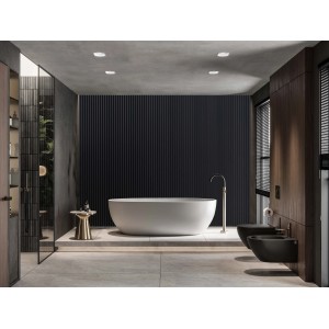 Pannello fonoassorbente decorativo alu anodiz nero 240x56,55x1,7 cm