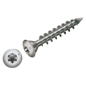 Vite per legno Spax a testa svasata, 8x50mm, attacco T-Star Plus, 25 pezzi, per giunzioni in legno.