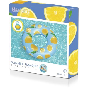 Ciambella gonfiabile Bestway Limone Scentsational, Ø 106 cm, con motivo e profumo di limone.
