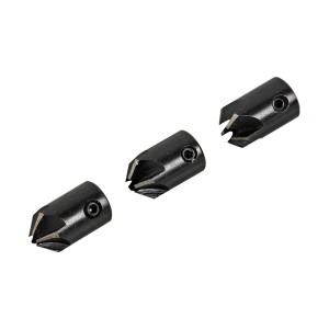 Set di svasatori LUX HSS, 3 pezzi, per punte da 3 mm, 4 mm e 5 mm, brunito.