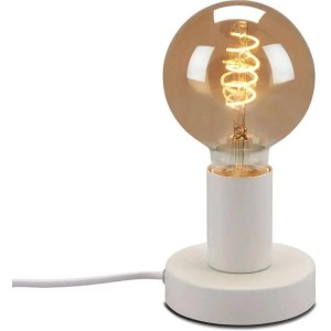 Lampada da tavolo bianca Brilo Teepu con attacco E27 e lampadina a luce calda.
