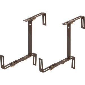Supporti per fioriera da balcone marroni in acciaio regolabili 3D, set da 2.