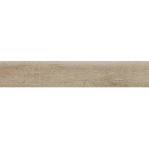 Battiscopa in gres porcellanato effetto legno beige.