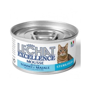 Cibo umido per gatti Monge Lechat Mousse tonno e maiale Sterilised 85 gr