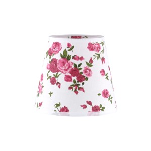 Paralume bianco con motivo a rose per lampade da tavolo o da terra.
