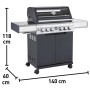 Barbecue a gas Jamestown Knox 4 bruciatori nero e argento 20,5kW_8