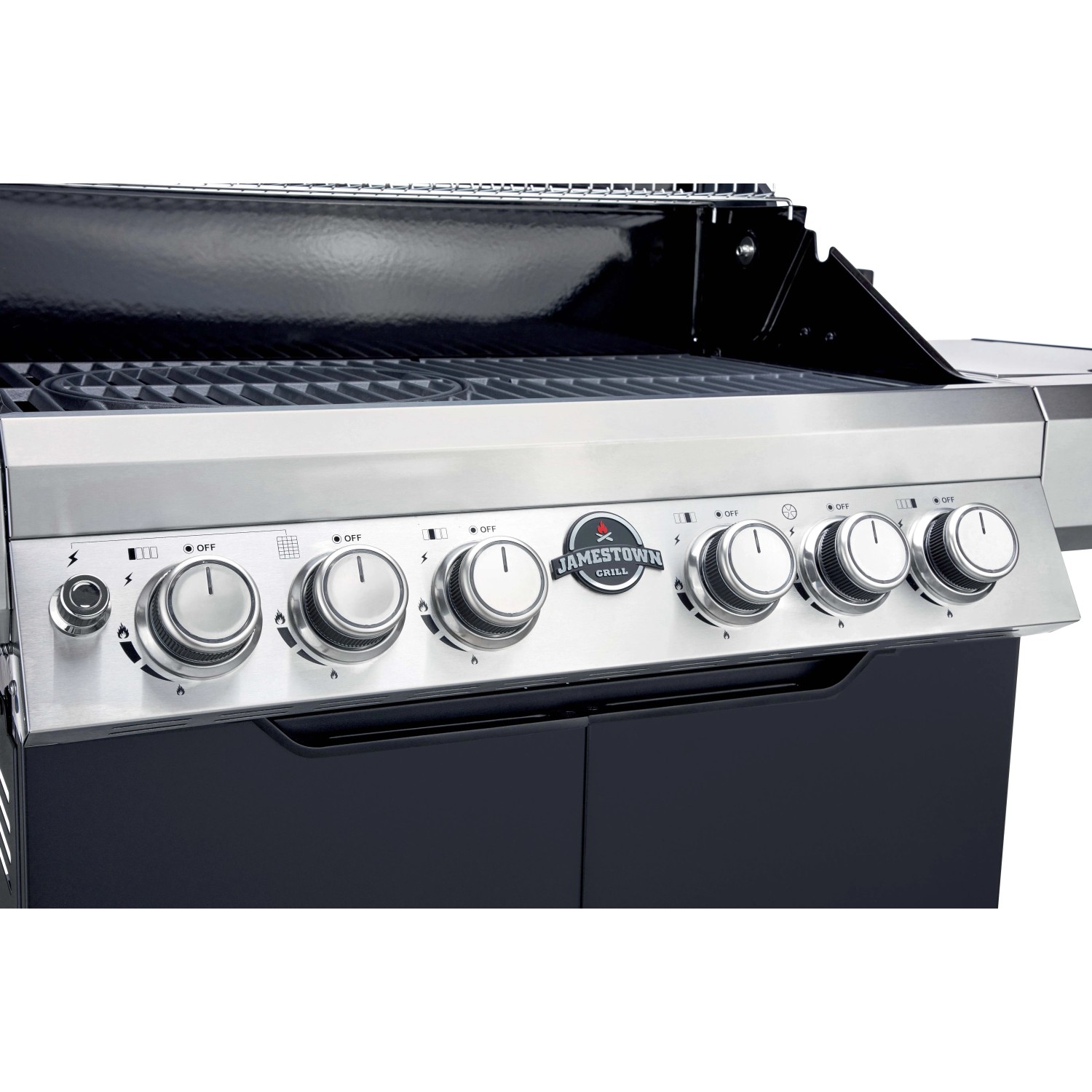 Barbecue a gas Jamestown Knox 4 bruciatori nero e argento 20,5kW_4