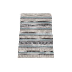 t.b.t. Stuoie: Tappeto con motivo etnico blu-grigio.