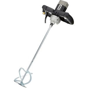 Miscelatore per pittura e malta da 1200 W con doppio manico per miscelare elettricamente pitture e malta.