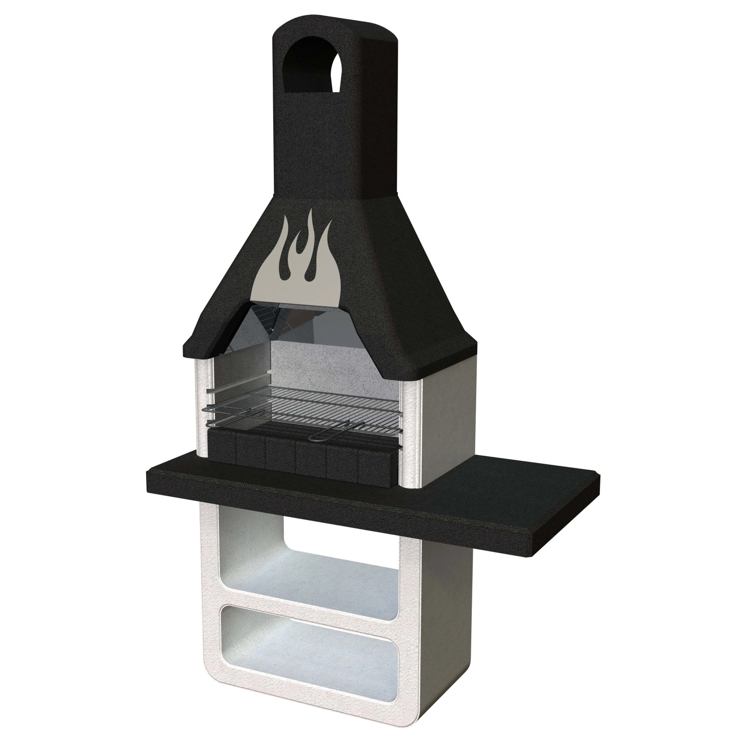 Barbecue in muratura Prometeo legna e carbonella griglia 67x40 cm