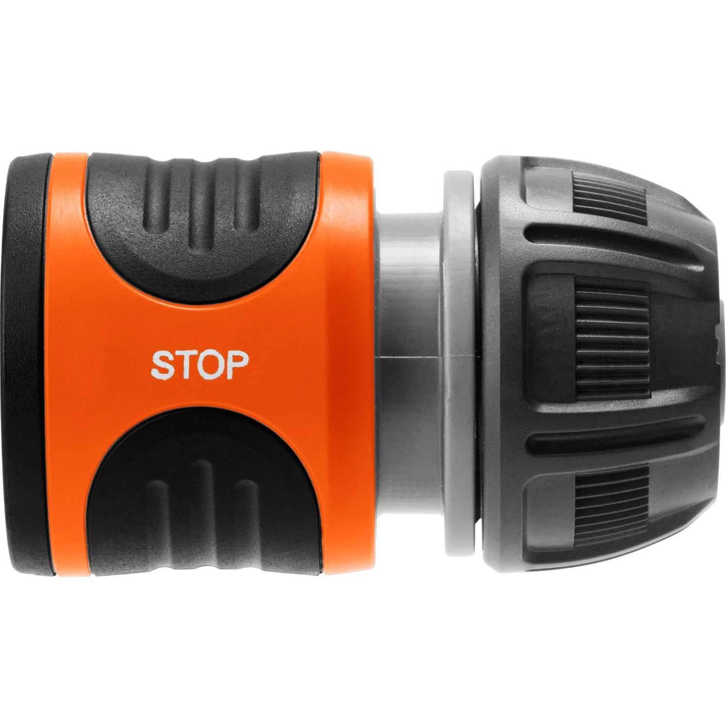 Raccordo per tubo Gardena Classic con waterstop, arancio/grigio.