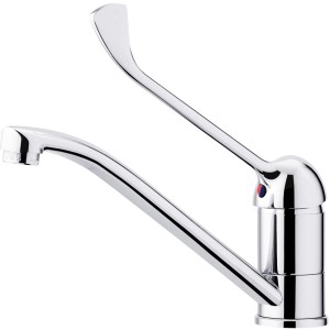 Miscelatore monocomando t.b.t. cromato lucido per cucina o bagno.