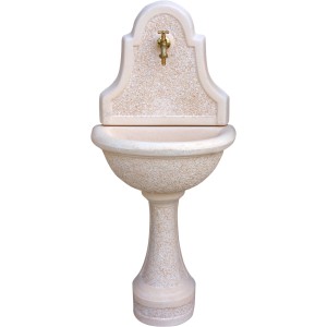 Fontana da giardino t.b.t. color sabbia con rubinetto in ottone per esterni.