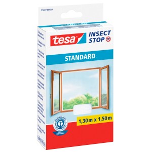 Confezione Tesa Insect Stop zanzariera standard, 150x130cm, con velcro, bianco. Zanzariera per finestre.