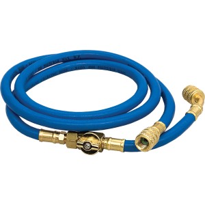 Tubo di carica blu per climatizzatori con raccordi in ottone per condizionatori.