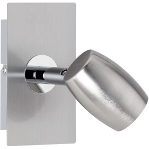 Faretti t.b.t. moderni color argento in metallo per montaggio a parete.