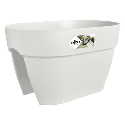 Vaso da ringhiera Flower Bridge Elho Vibia Campana 39x26x22 cm bianco seta