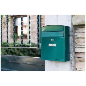 Cassetta postale acciaio chiavi incluse 24x10x28,5 cm verde opaco