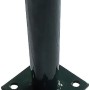 Supporto metallico verde con base quadrata e tubo per reti metalliche e plastiche.