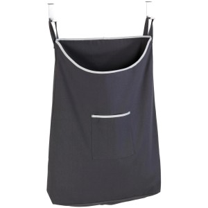 Wenko Canguro cesto portabiancheria da porta, grigio, 65 l, con ganci per il fissaggio alla porta.