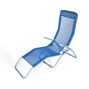 Lettino prendisole t.b.t. blu con schienale regolabile per giardino e terrazza.