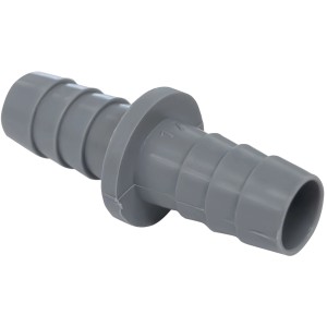 Connettore grigio per tubi lavatrice.