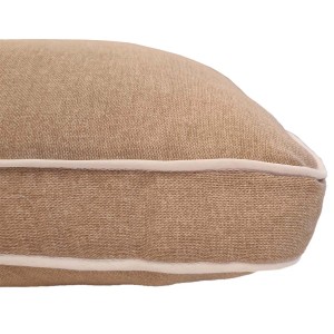 Cuscino con fascia e doppio piping beige 30x50 cm