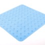 Tappetino doccia azzurro con rilievi antiscivolo, accessorio per doccia.