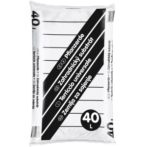 Sacco di terriccio universale, 40 litri, per piante da giardino e in vaso.