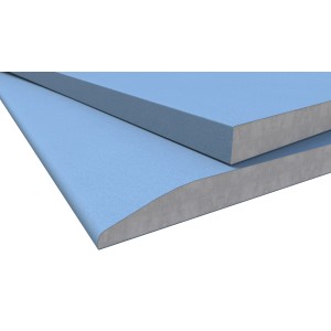 Pannelli in cartongesso azzurri per interni.