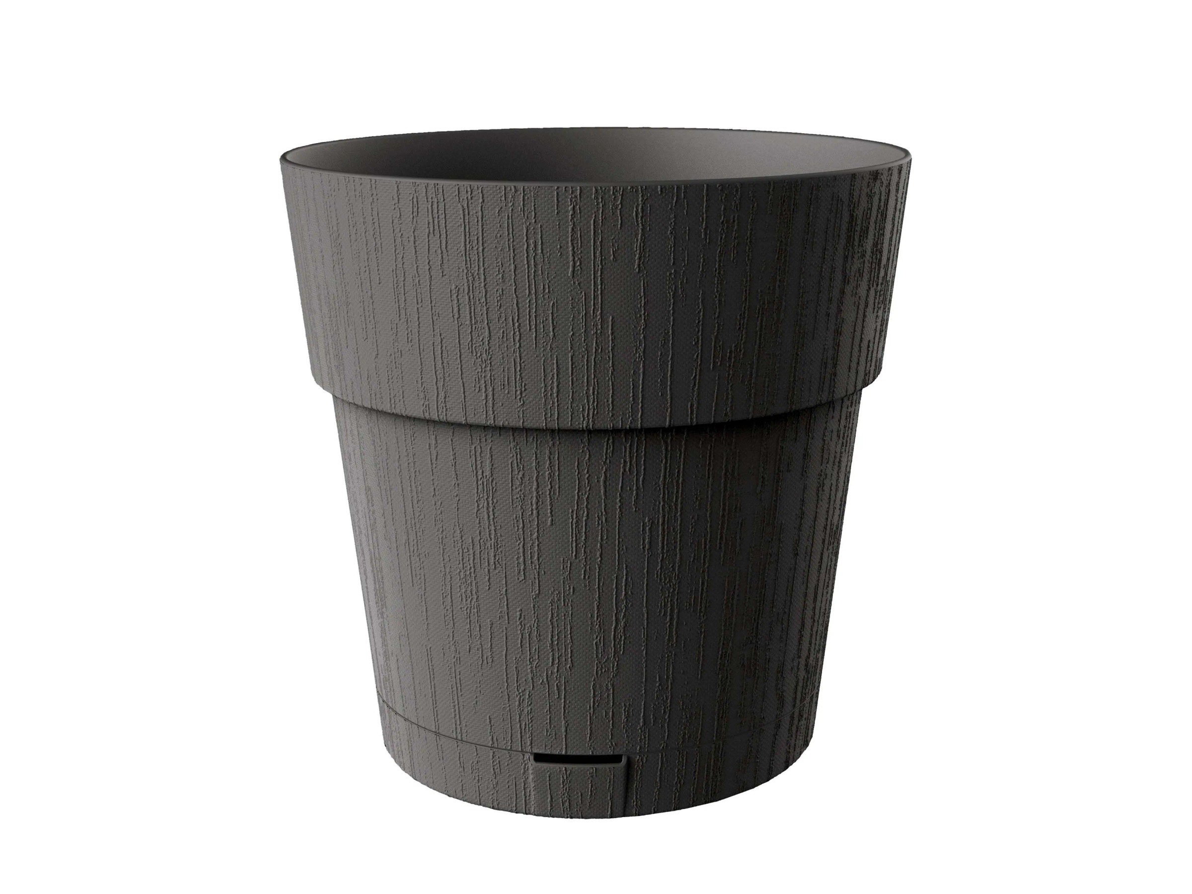 Matches21 Vaso In Plastica Riciclata Grigio Scuro - Antigelo, Con Fori Pretagliati, Per Interni/Esterni, 2 Misure