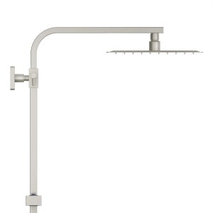 Colonna doccia moderna con soffione quadrato in look argento per il tuo bagno.
