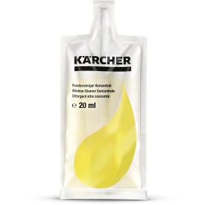 Kärcher Concentrato detergente per vetri, confezione da 4 x 20ml per pulizia senza aloni.