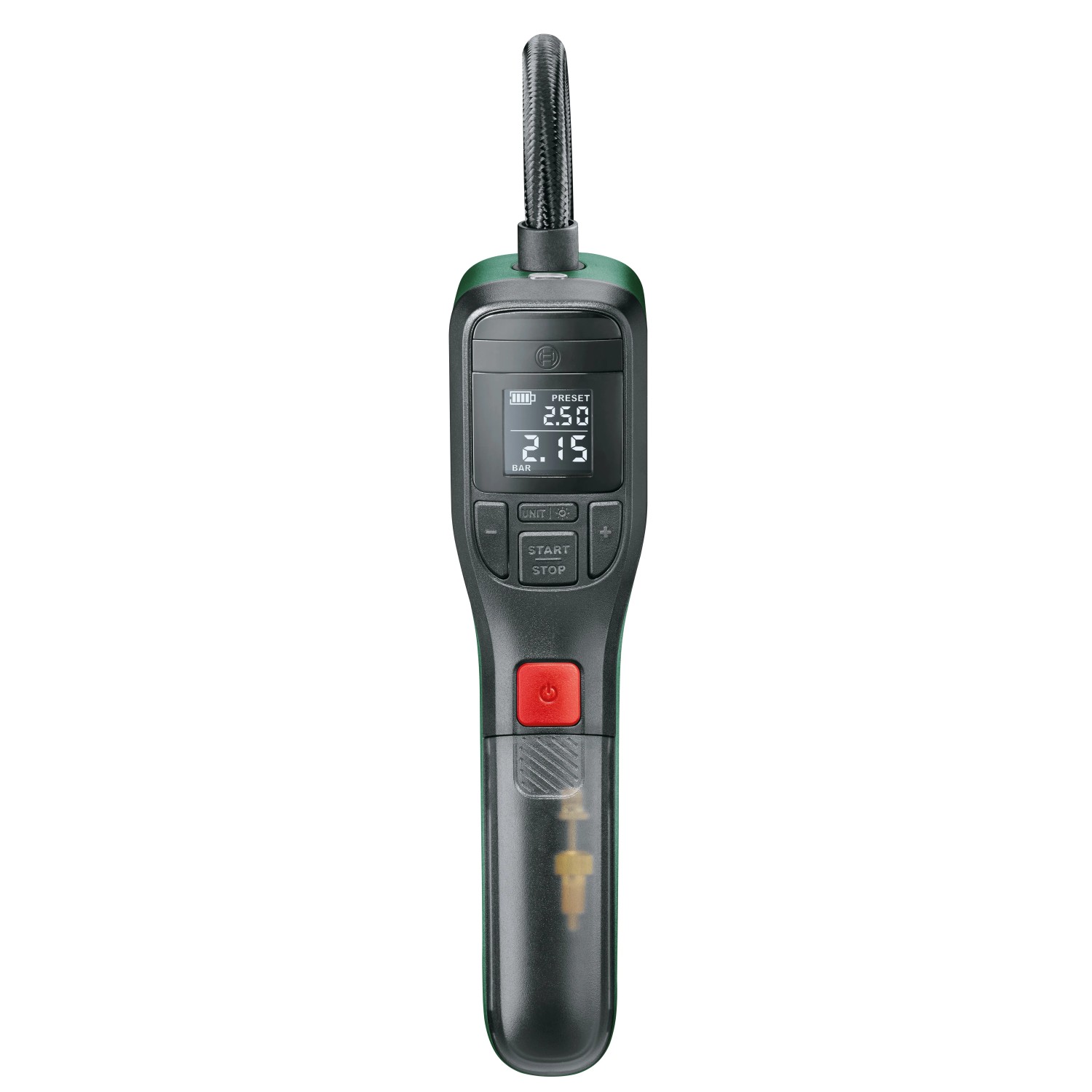 Pompa ad aria a batteria Bosch Easy Pump: pompa portatile con display e batteria per il viaggio.