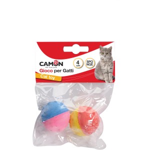 t.b.t. Gioco per gatti, set di 2 palline colorate in spugna.