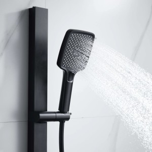 Saliscendi doccia aQuasanit Horizon nero con body jets e doccetta 3 getti