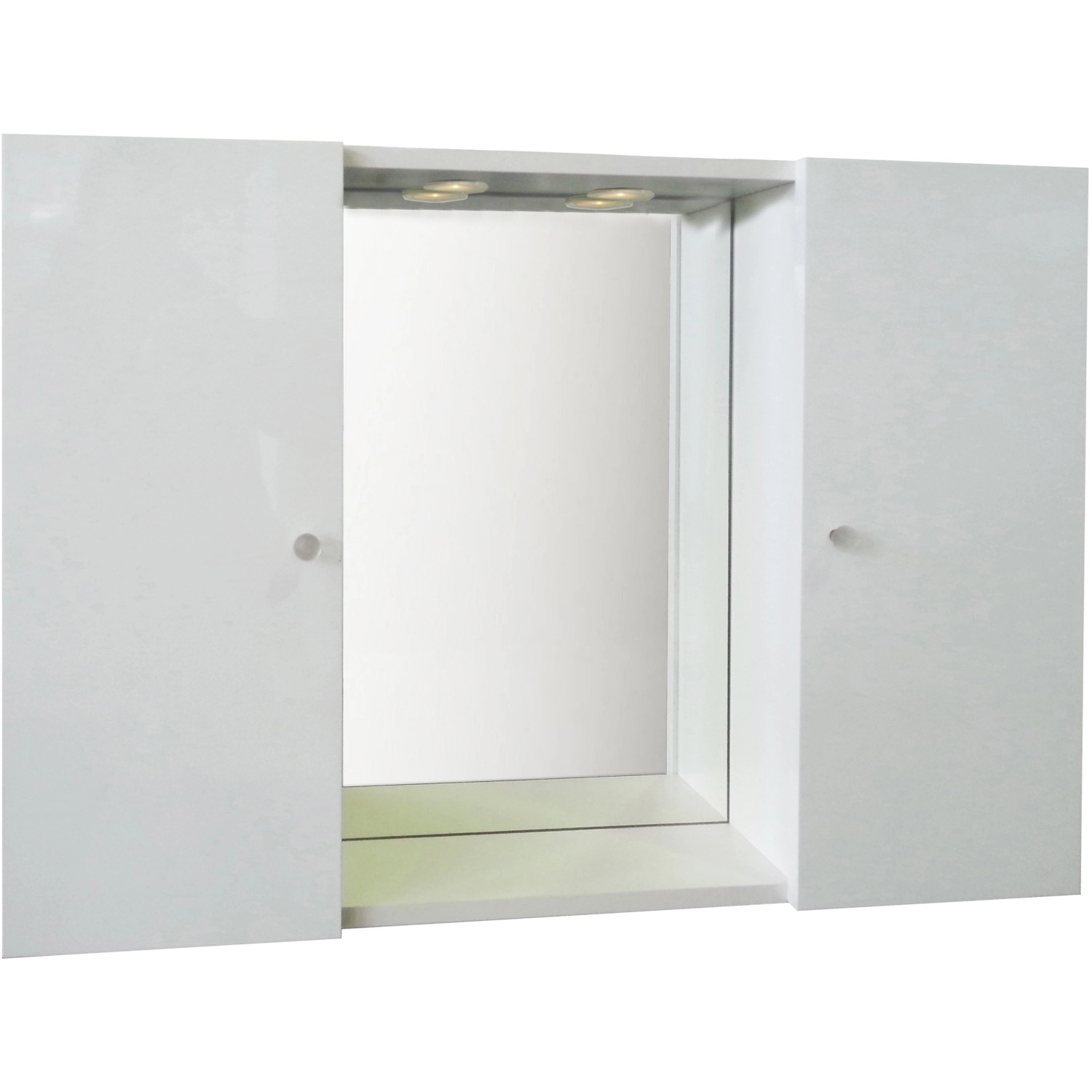 Mobile specchio bianco t.b.t. con illuminazione e due ante.