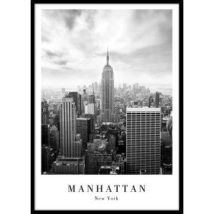 Quadri in bianco e nero: Skyline di Manhattan con Empire State Building.