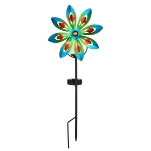 Lampada solare metallo colorato LED 300mAh 1,2V 200x90x500mm