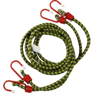 Cinghie elastiche con ganci per trasporto, a scacchi giallo-nero.