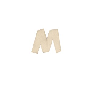 Lettera in legno "M" per decorazione murale.