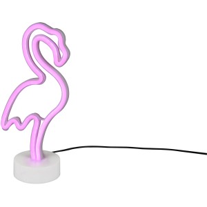 Lampada da tavolo LED Flamingo, aspetto neon rosa, lampada decorativa per soggiorno, ufficio o bar.