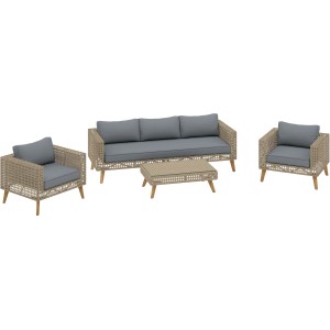 Set di mobili da giardino t.b.t. con divano, poltrone e tavolo.