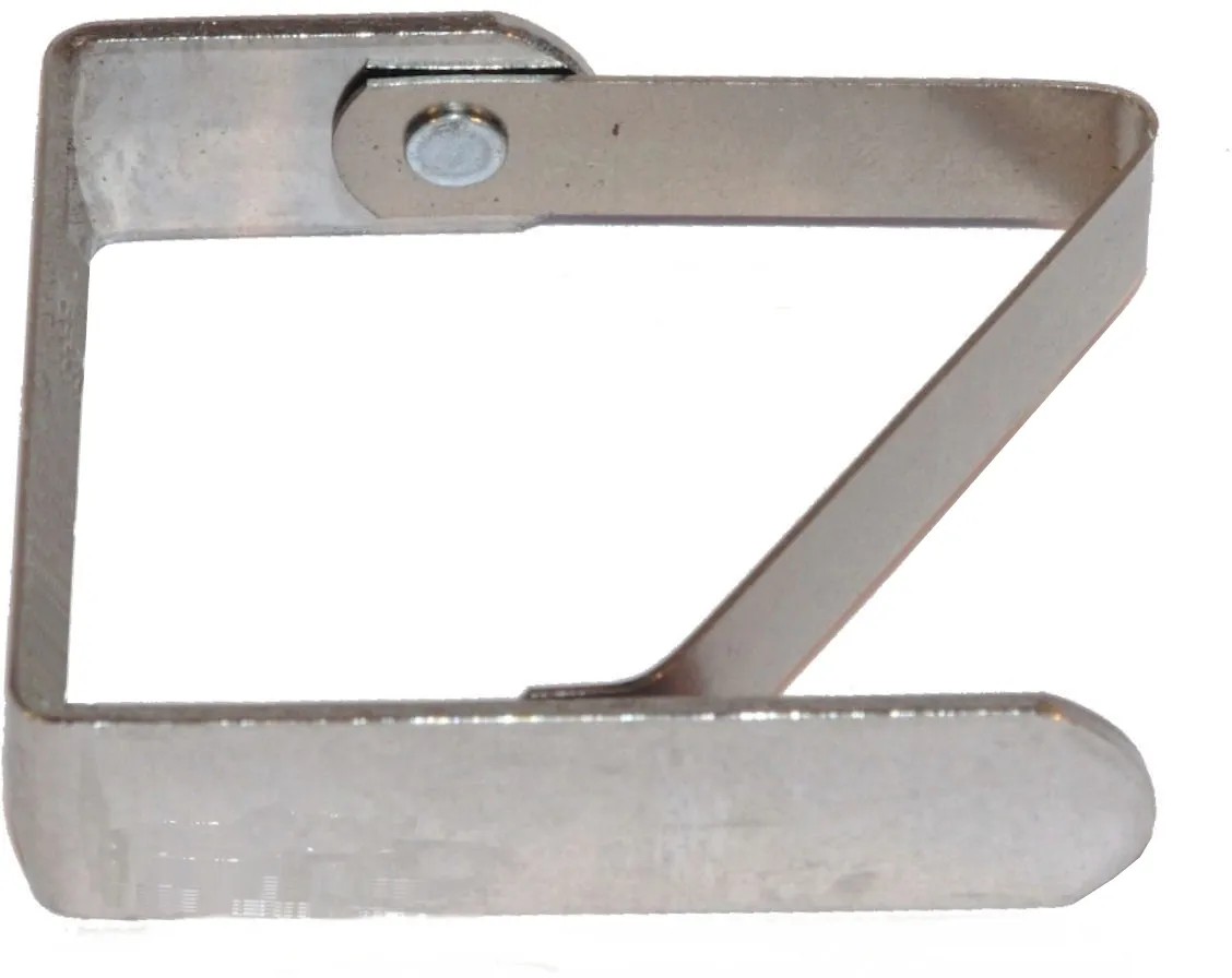 Set 4 Clip Ferma Tovaglia Regolabili - In Acciaio Per Tavoli Spessi Fino A 4.2 Cm - Argento