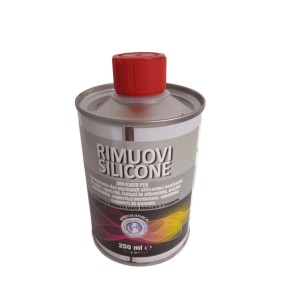 Barattolo di solvente per silicone con coperchio rosso, categoria: detergenti.