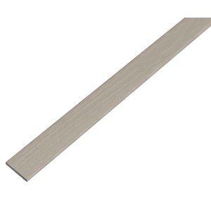 Barra piatta in alluminio autoadesiva, design acciaio inox scuro, 20x2x1000 mm.